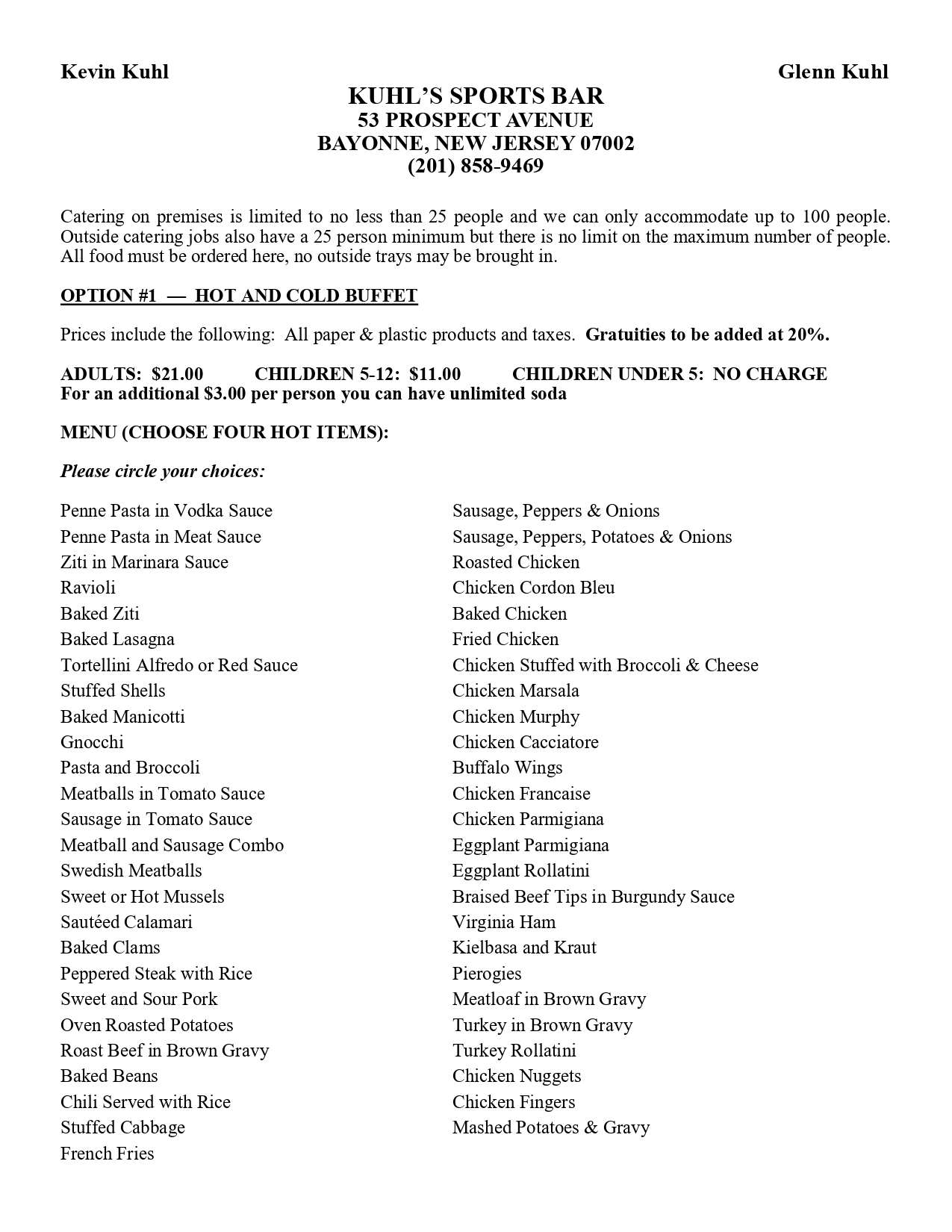 Kuhl's Tavern food photos