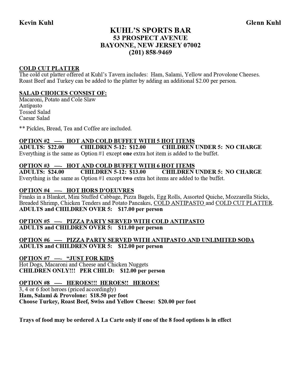 Kuhl's Tavern food photos