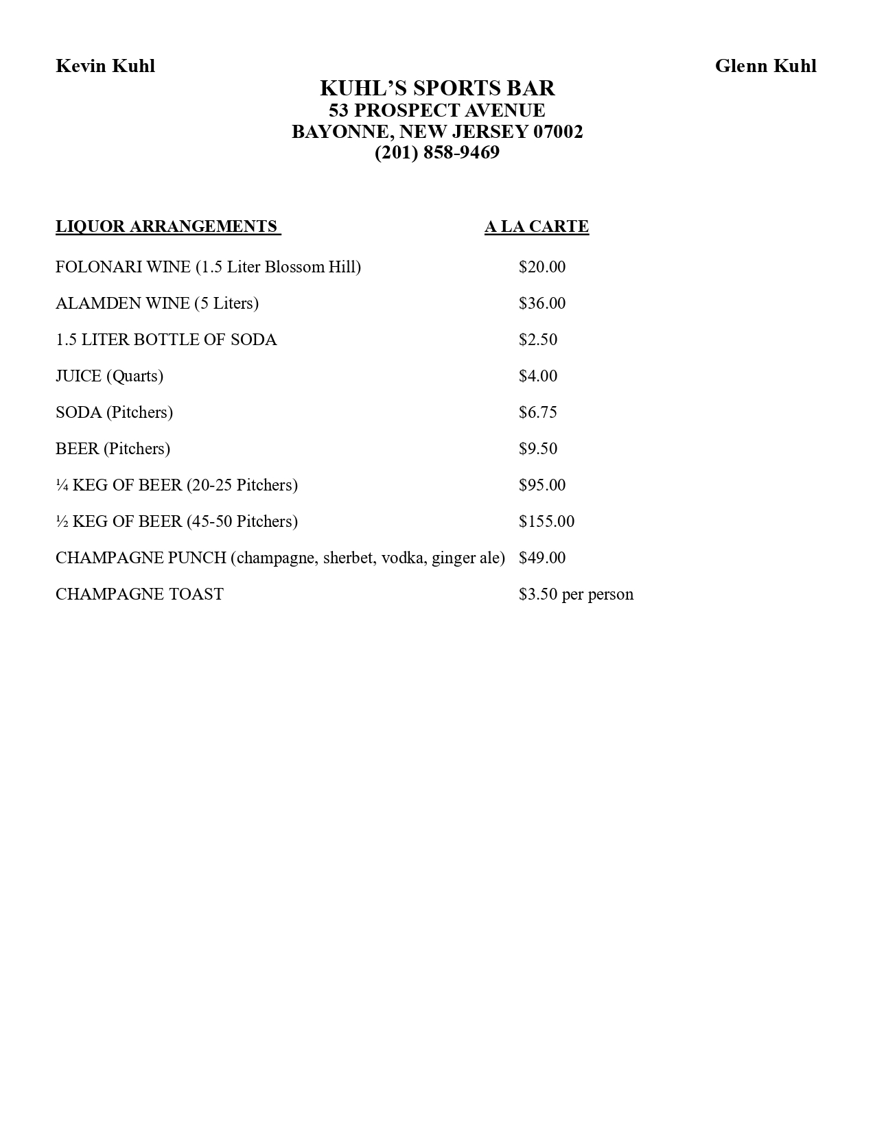 Kuhl's Tavern food photos